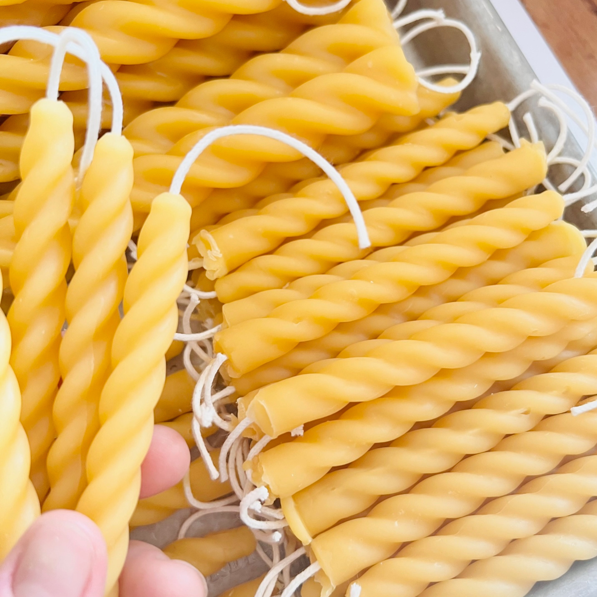 Mini Twisted Taper Beeswax Candle Set