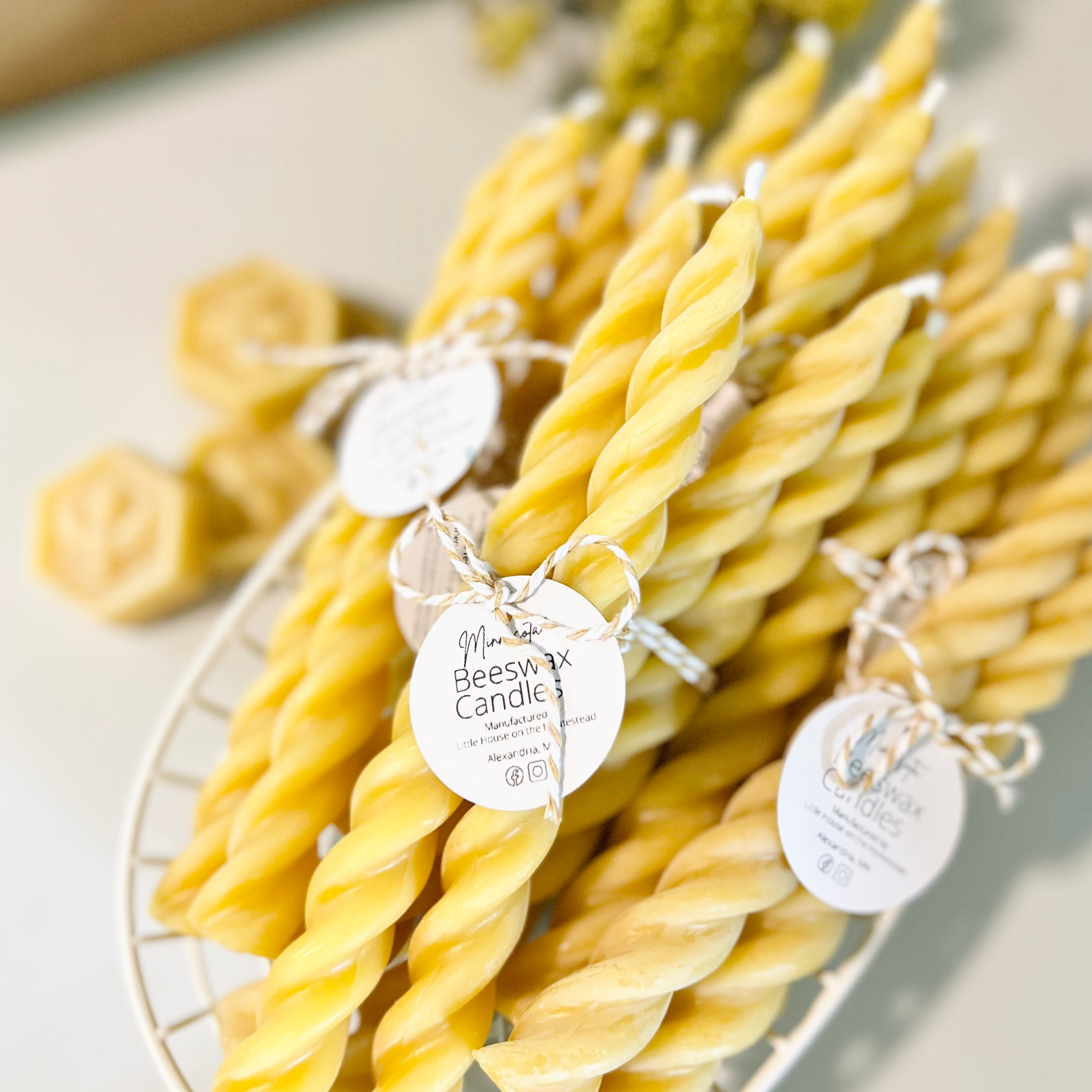 Twisted Taper Beeswax Candle Set