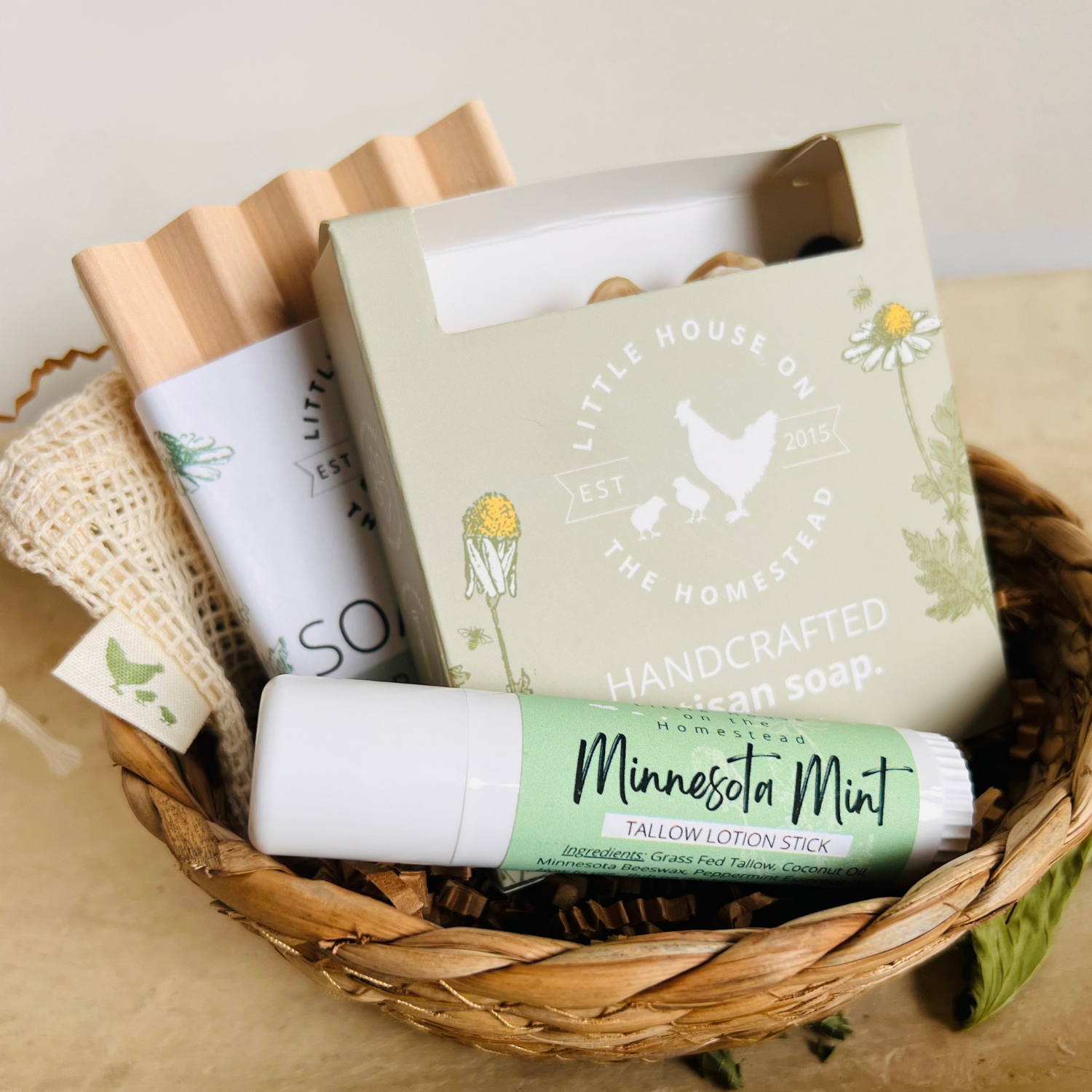 Pine, Patchouli & Fir Soap + Minnesota Mint Lotion Stick Gift Set