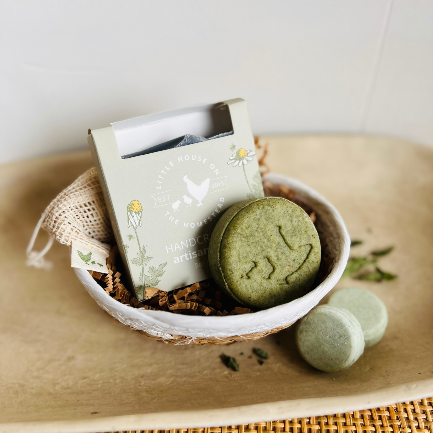 Spearmint & Tea Tree Soap & Shampoo Gift Set – Mini Basket