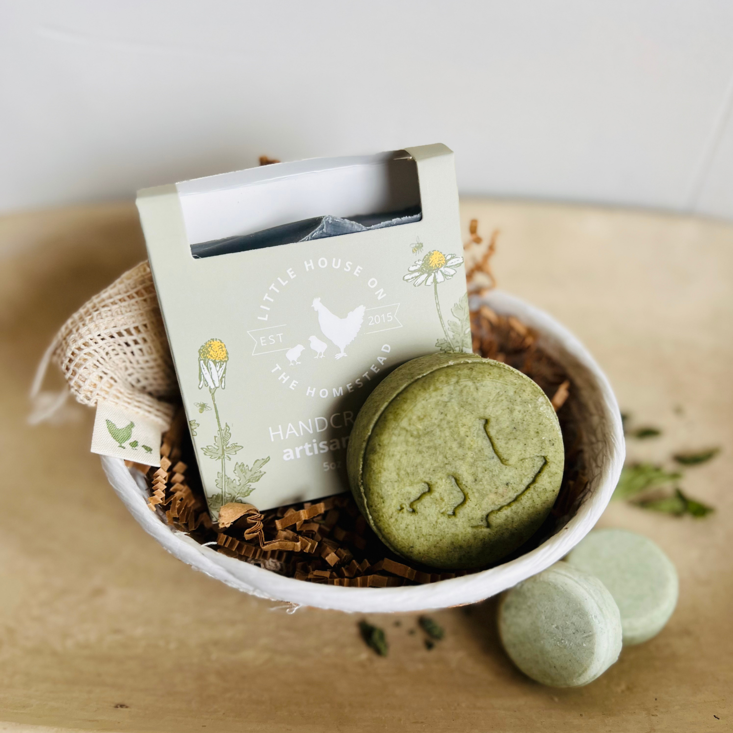 Spearmint & Tea Tree Soap & Shampoo Gift Set – Mini Basket