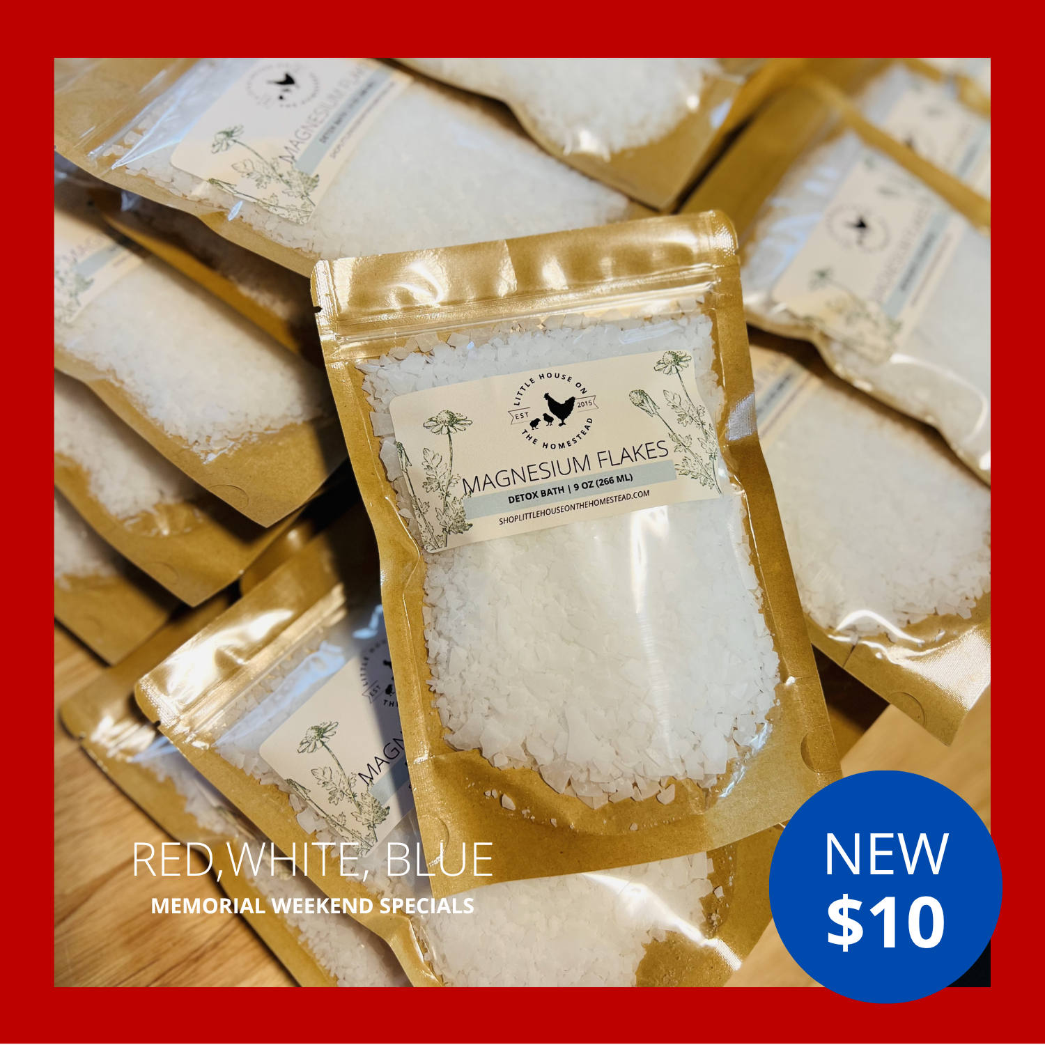 Magnesium Bath Flakes | Mineral Soak for Sore Muscles & Self-Care