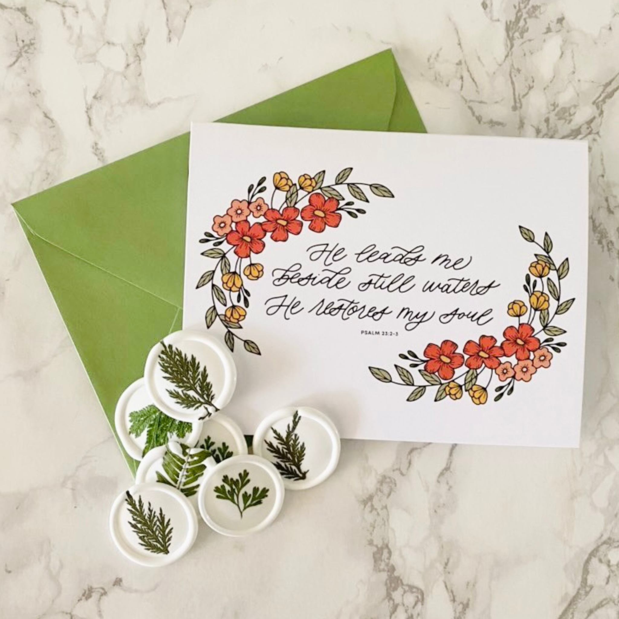 He Leads Me Besides Still Waters- Greeting Card